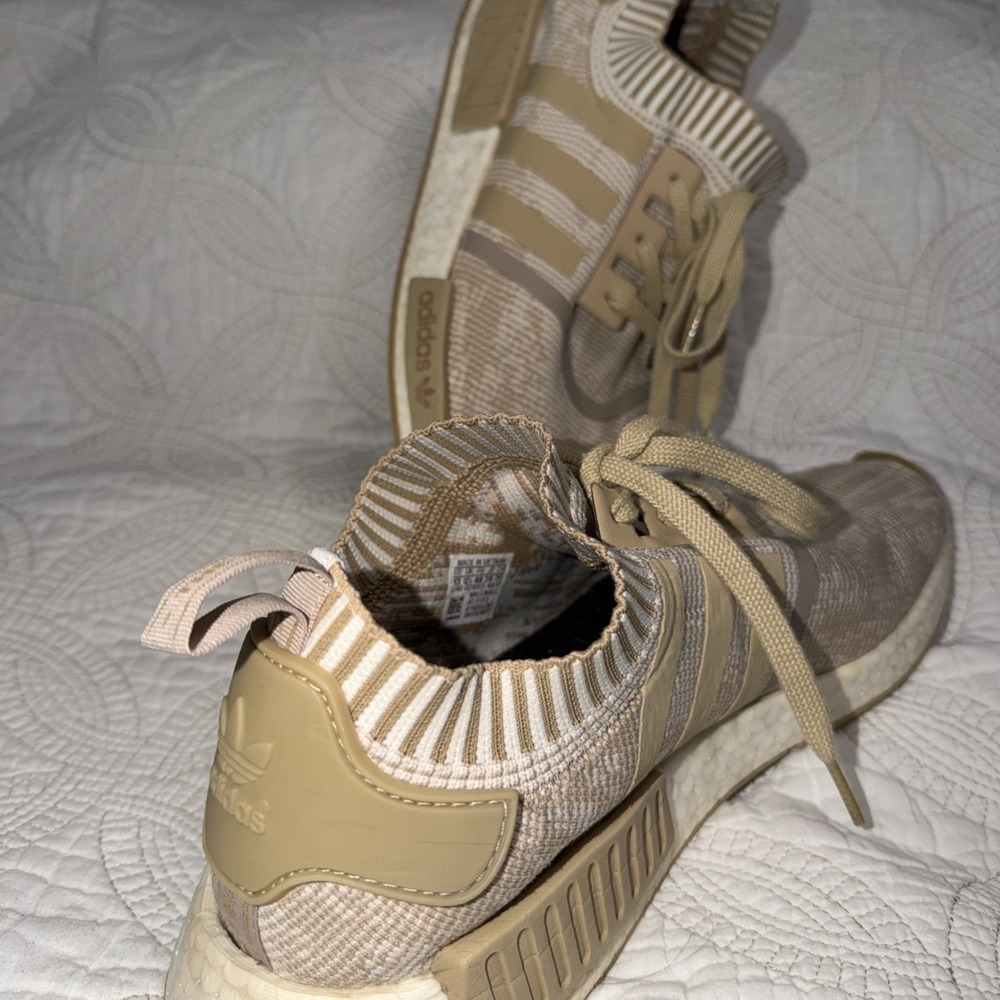 New Adidas NMD R1 Prime Knit Sneakers Beige Men's Sz 13